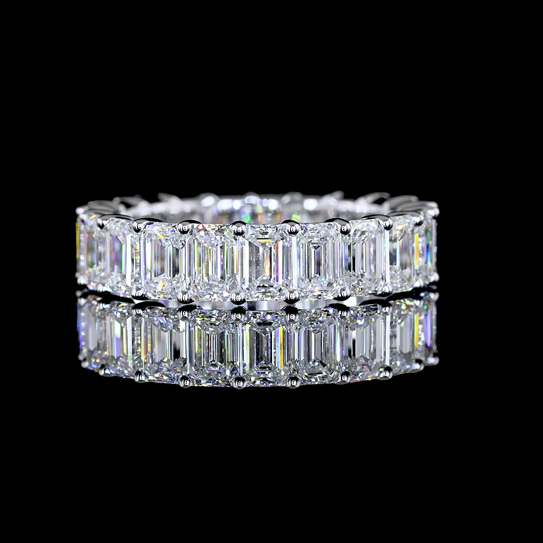 4.54 CTTW Emerald Lab Grown Diamond Full Eternity Sz. 5.5 (E Color and VS Clarity)
