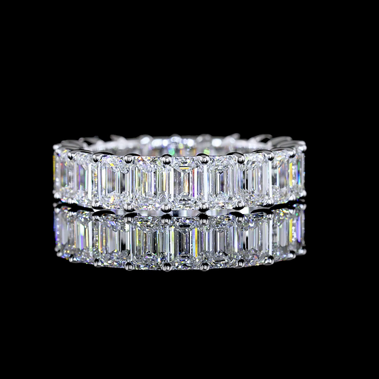 4.54 CTTW Emerald Lab Grown Diamond Full Eternity Sz. 5.5 (E Color and VS Clarity)