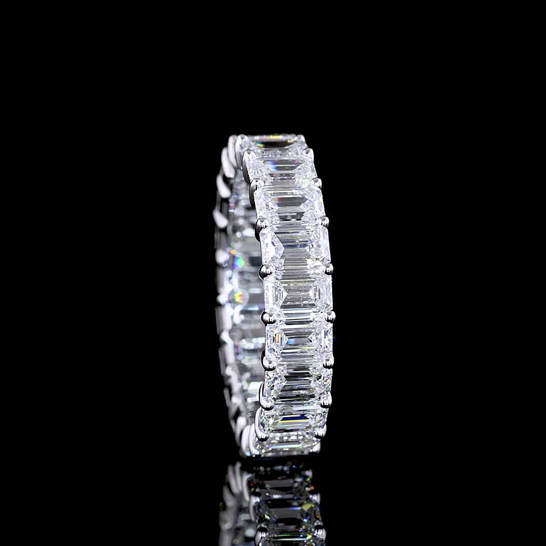 4.54 CTTW Emerald Lab Grown Diamond Full Eternity Sz. 5.5 (E Color and VS Clarity)