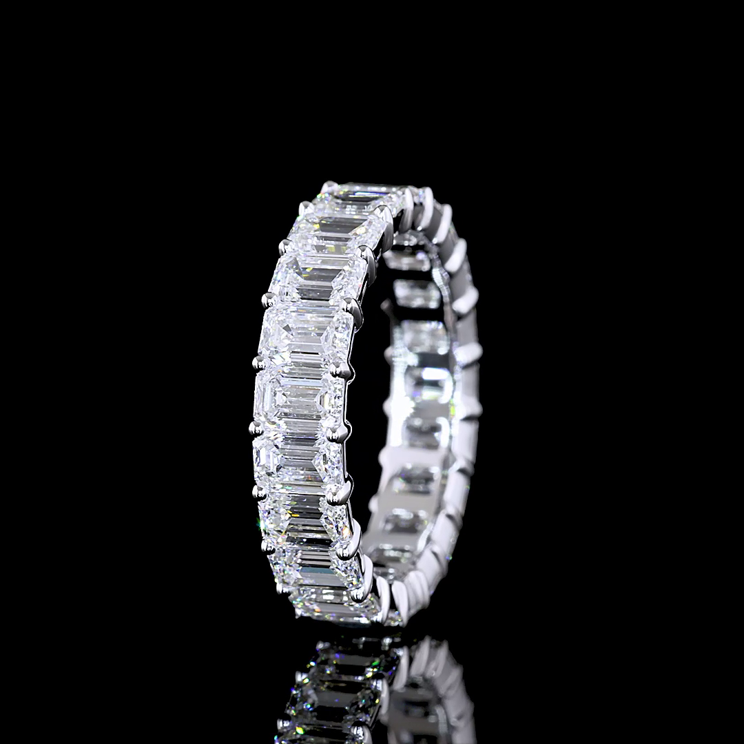 4.54 CTTW Emerald Lab Grown Diamond Full Eternity Sz. 5.5 (E Color and VS Clarity)