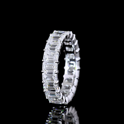 4.54 CTTW Emerald Lab Grown Diamond Full Eternity Sz. 5.5 (E Color and VS Clarity)
