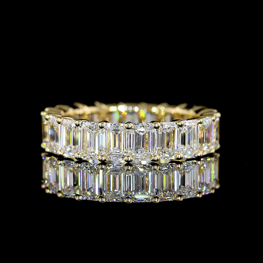 4.57 CTTW Emerald Lab Diamond Full Eternity Sz. 5.5 14k Yellow Gold E Color and VS Clarity jewelry-spot-usa