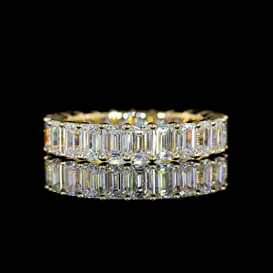 4.13 CTTW Emerald Lab Diamond Full Eternity Sz. 6.5 (E Color and VS Clarity)