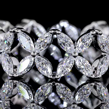 1.34 CTTW Marquise Lab Diamond Full Eternity Sz. 5.5 18k White Gold (E Color and VS Clarity)