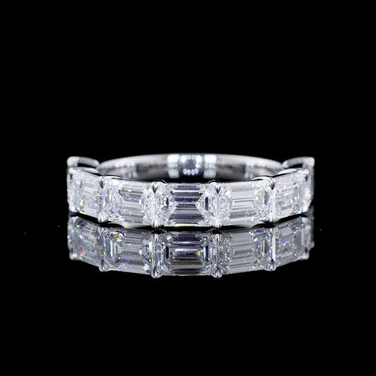 2.41 CTTW Emerald Lab Diamond Half Eternity Eternity Band (F Color and VS1 Clarity)