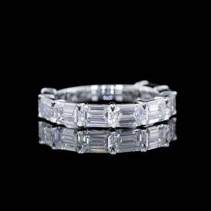 3.00 CTTW Emerald Lab Diamond 3/4 Eternity Band Sz. 6 14k White Gold D Color and VS1 Clarity jewelry-spot-usa