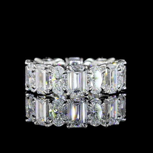 7.10 CTTW Emerald Lab Grown Diamond Full Eternity Sz. 4.5 (F Color and VVS2 Clarity)