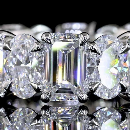 7.10 CTTW Emerald Lab Grown Diamond Full Eternity Sz. 4.5 (F Color and VVS2 Clarity)