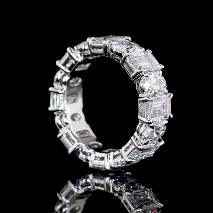7.10 CTTW Emerald Lab Grown Diamond Full Eternity Sz. 4.5 (F Color and VVS2 Clarity)