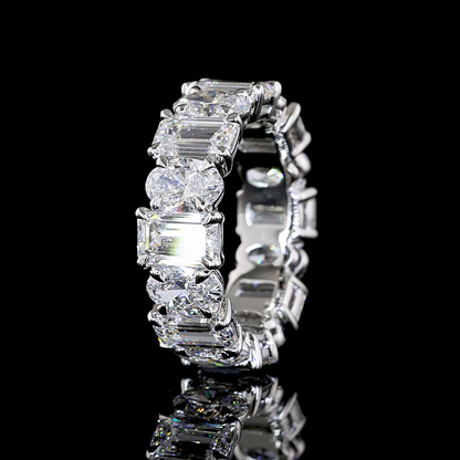 7.10 CTTW Emerald Lab Grown Diamond Full Eternity Sz. 4.5 (F Color and VVS2 Clarity)