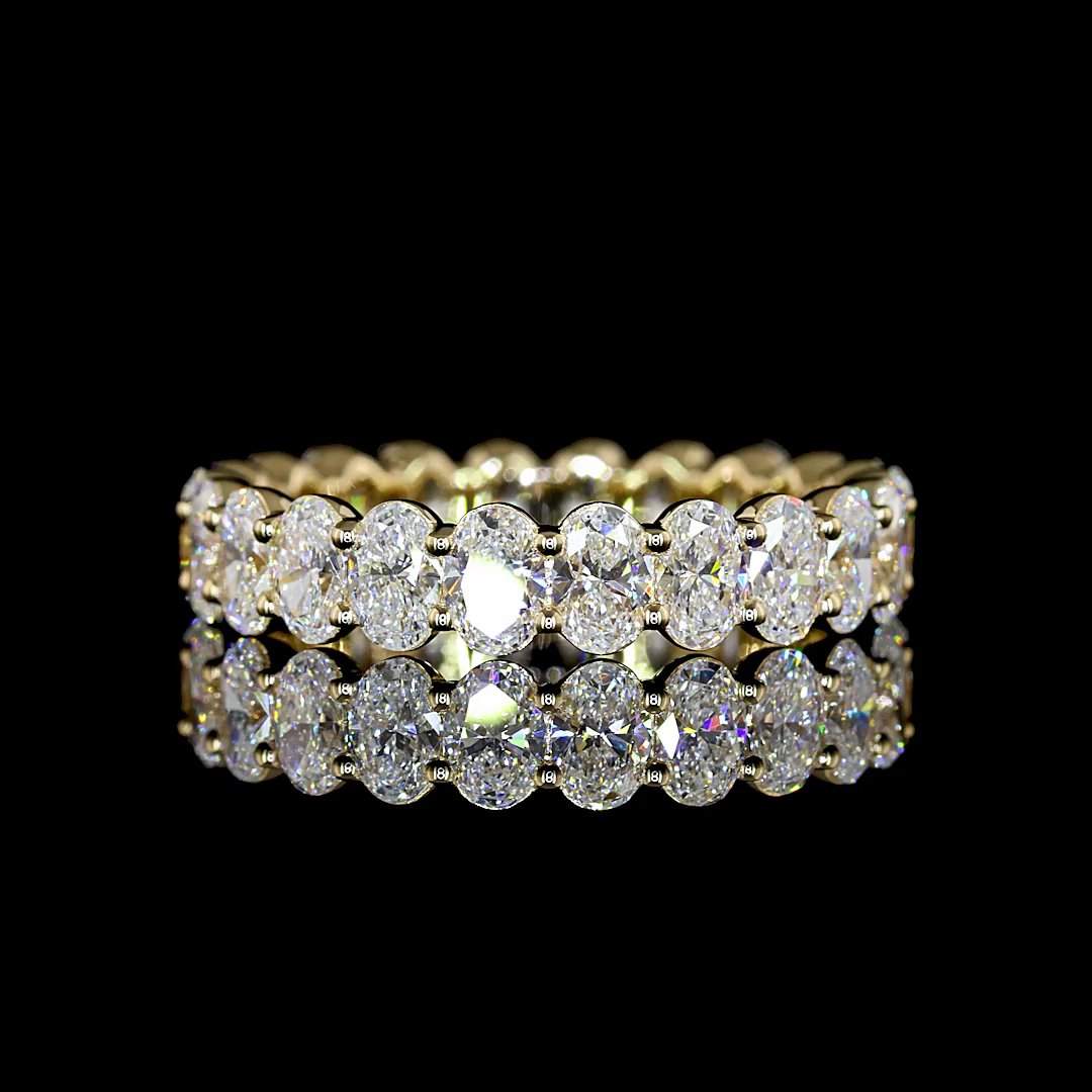 3.47 CTTW Oval Lab Grown Diamond Full Eternity Sz. 7 (E Color and VS1 Clarity)