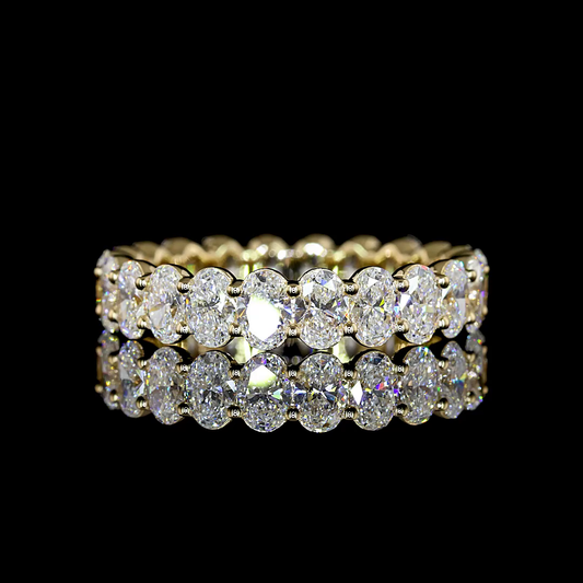 3.47 CTTW Oval Lab Grown Diamond Full Eternity Sz. 7 (E Color and VS1 Clarity)
