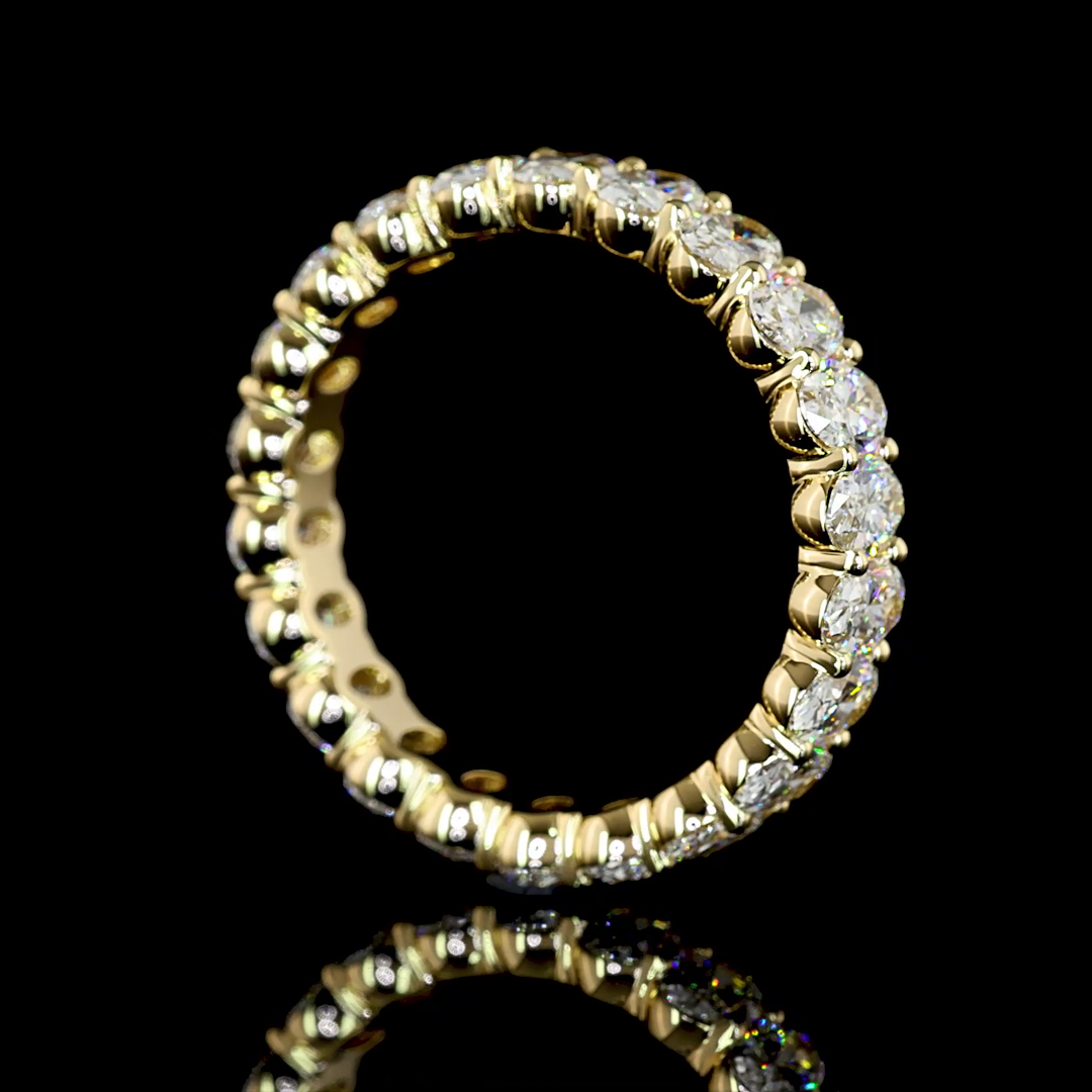 3.47 CTTW Oval Lab Grown Diamond Full Eternity Sz. 7 (E Color and VS1 Clarity)