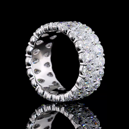 10.01 CTTW Pear Lab Diamond Full Eternity (E Color and VS Clarity)