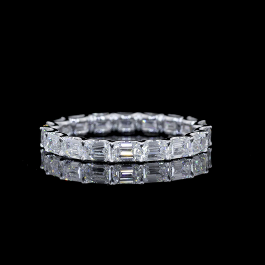2.90 CTTW Emerald Lab Diamond Full Eternity Sz. 4.75 (E Color and VVS2 Clarity)