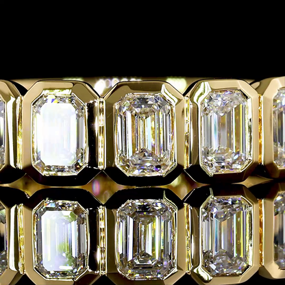 1.34 CTTW Emerald Lab Diamond Half Eternity Eternity Band Sz. 5.5 18k Yellow Gold (E Color and VS Clarity)