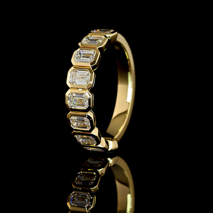 1.34 CTTW Emerald Lab Diamond Half Eternity Eternity Band Sz. 5.5 18k Yellow Gold (E Color and VS Clarity)