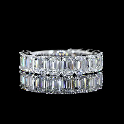 4.55 CTTW Emerald Lab Diamond 3/4 Eternity Band (E Color and VS Clarity)