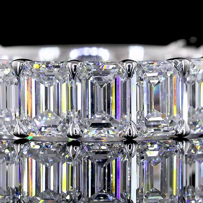 4.55 CTTW Emerald Lab Diamond 3/4 Eternity Band (E Color and VS Clarity)