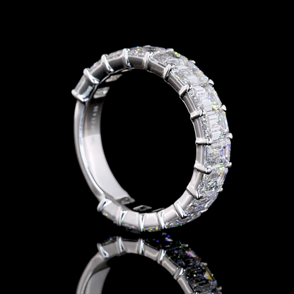 4.55 CTTW Emerald Lab Diamond 3/4 Eternity Band (E Color and VS Clarity)