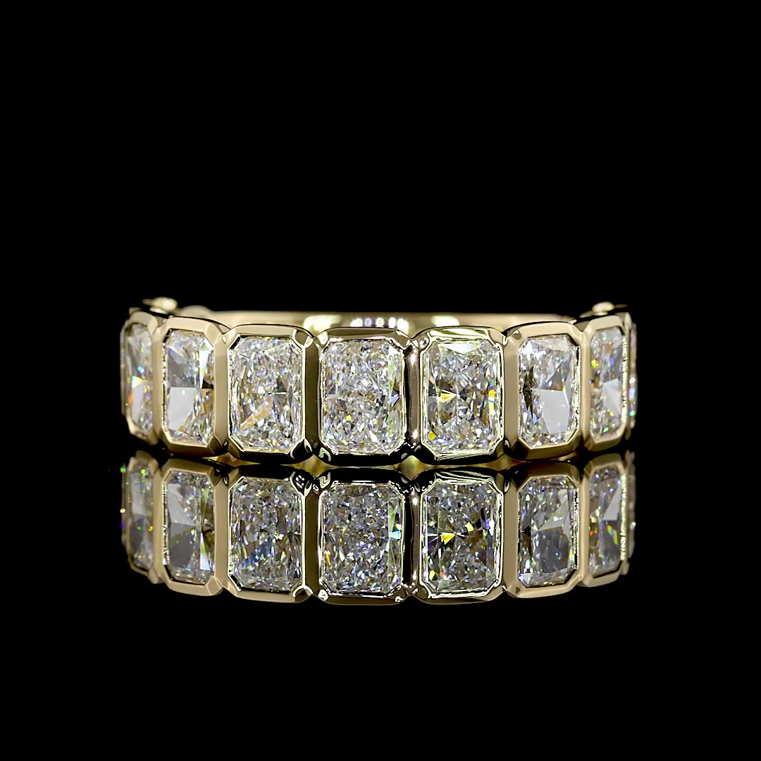 3.34 CTTW Radiant Lab Diamond 3/4 Eternity Band (D Color and VS1 Clarity)