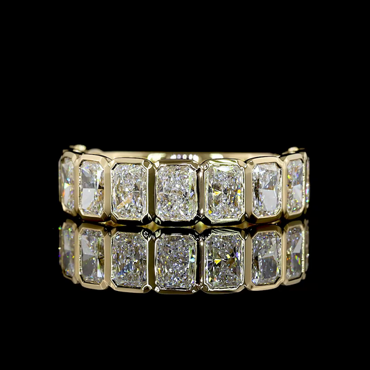3.34 CTTW Radiant Lab Diamond 3/4 Eternity Band (D Color and VS1 Clarity)
