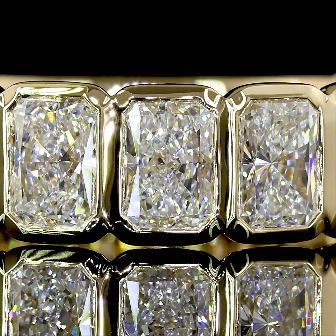 3.34 CTTW Radiant Lab Diamond 3/4 Eternity Band (D Color and VS1 Clarity)