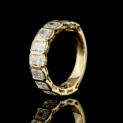 3.34 CTTW Radiant Lab Diamond 3/4 Eternity Band (D Color and VS1 Clarity)