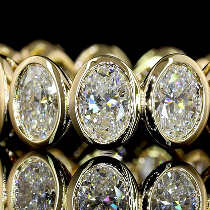 4.36 CTTW Oval Lab Diamond Full Eternity Sz. 6.5 14k Yellow Gold (E Color and VS Clarity)