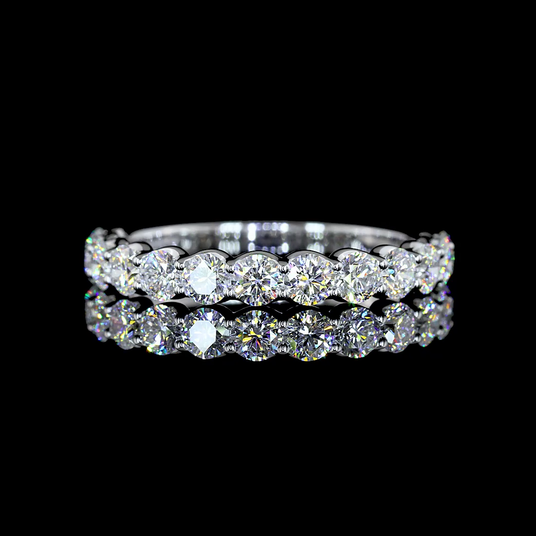 1.05 CTTW Round Lab Diamond Half Eternity Eternity Band (E Color and VS Clarity)