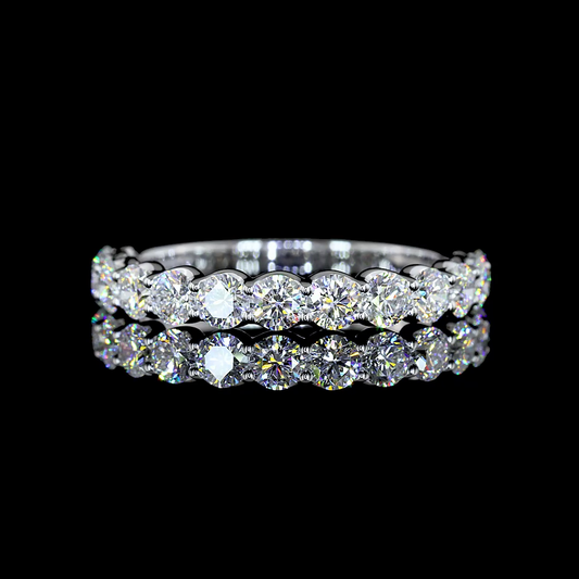 1.05 CTTW Round Lab Diamond Half Eternity Eternity Band (E Color and VS Clarity)