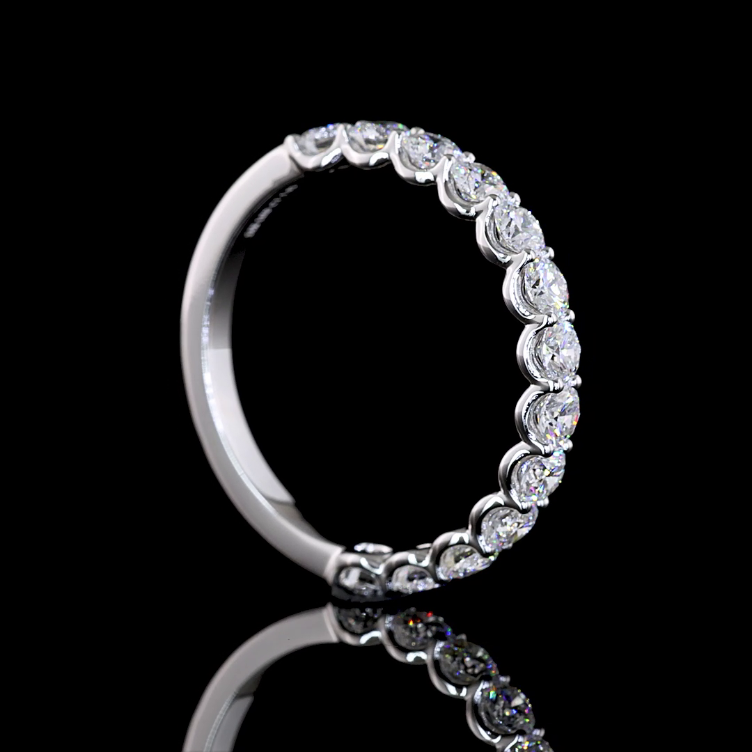 1.05 CTTW Round Lab Diamond Half Eternity Eternity Band (E Color and VS Clarity)