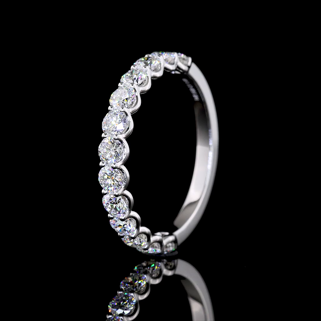 1.05 CTTW Round Lab Diamond Half Eternity Eternity Band (E Color and VS Clarity)