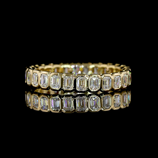 1.27 CTTW Emerald Lab Diamond Full Eternity Sz. 6.5 14k Yellow Gold E Color and VS Clarity jewelry-spot-usa