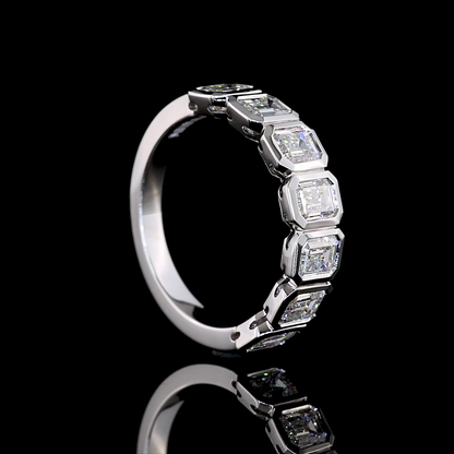 1.93 CTTW Emerald Lab Diamond 7 Stones Eternity Band (E Color and VVS2 Clarity)