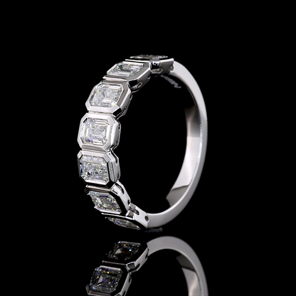 1.93 CTTW Emerald Lab Diamond 7 Stones Eternity Band (E Color and VVS2 Clarity)