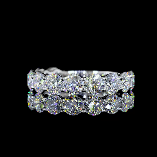 2.97 CTTW Round Lab Diamond 3/4 Eternity Band Sz. 6.5 14k White Gold (E Color and VS2 Clarity)