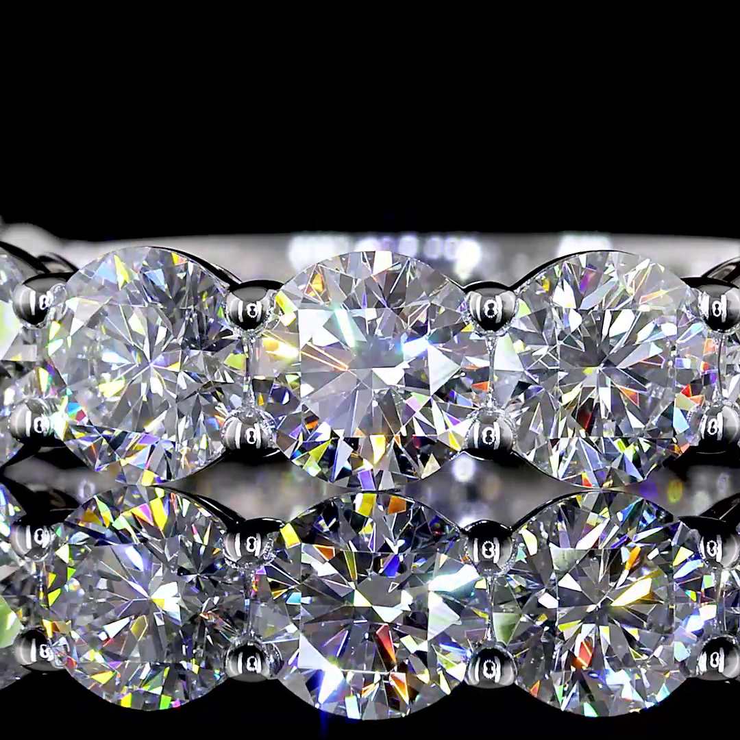 2.97 CTTW Round Lab Diamond 3/4 Eternity Band Sz. 6.5 14k White Gold (E Color and VS2 Clarity)