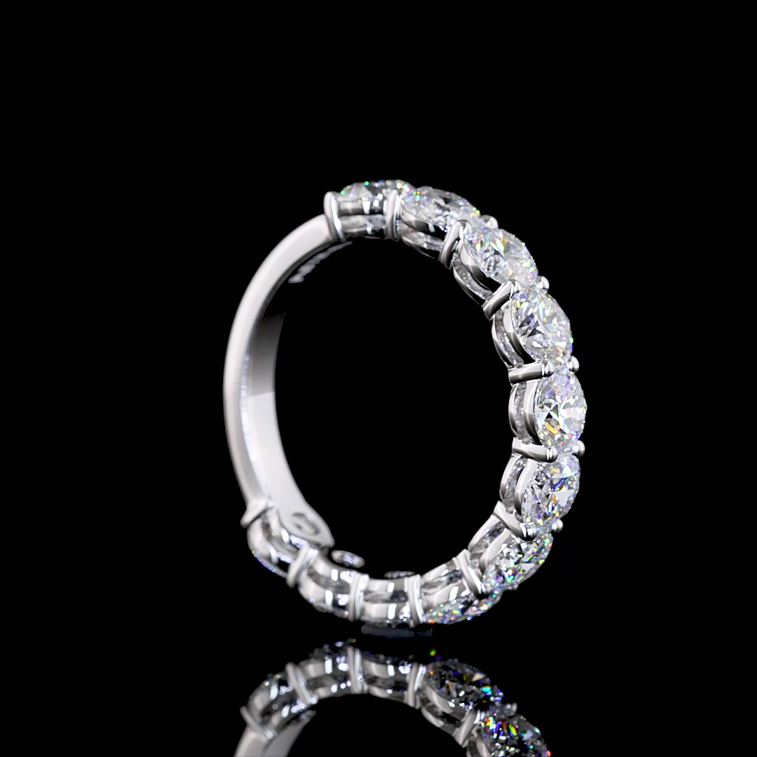 2.97 CTTW Round Lab Diamond 3/4 Eternity Band Sz. 6.5 14k White Gold (E Color and VS2 Clarity)