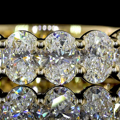 2.60 CTTW Oval Lab Diamond 3/4 Eternity Band Sz. 6.5 14k Yellow Gold (E Color and VS Clarity)