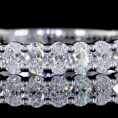 1.10 CTTW Oval Lab Diamond 3/4 Eternity Band Sz. 6.5 14k White Gold (E Color and VS1 Clarity)