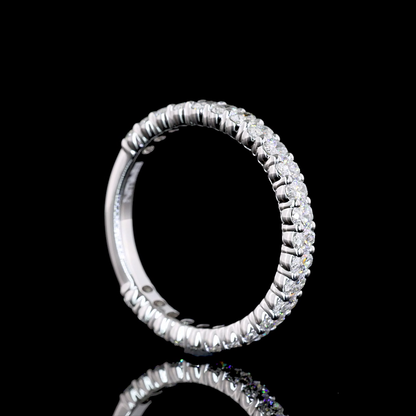 1.10 CTTW Oval Lab Diamond 3/4 Eternity Band Sz. 6.5 14k White Gold (E Color and VS1 Clarity)