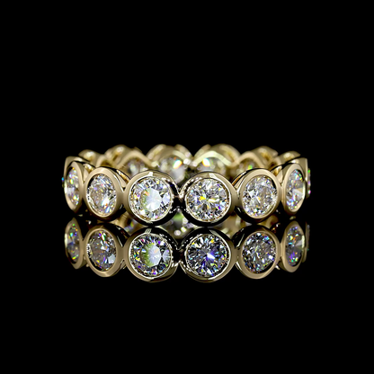 1.86 CTTW Round Lab Diamond Full Eternity Sz. 4.75 14k Yellow Gold (E Color and VS Clarity)