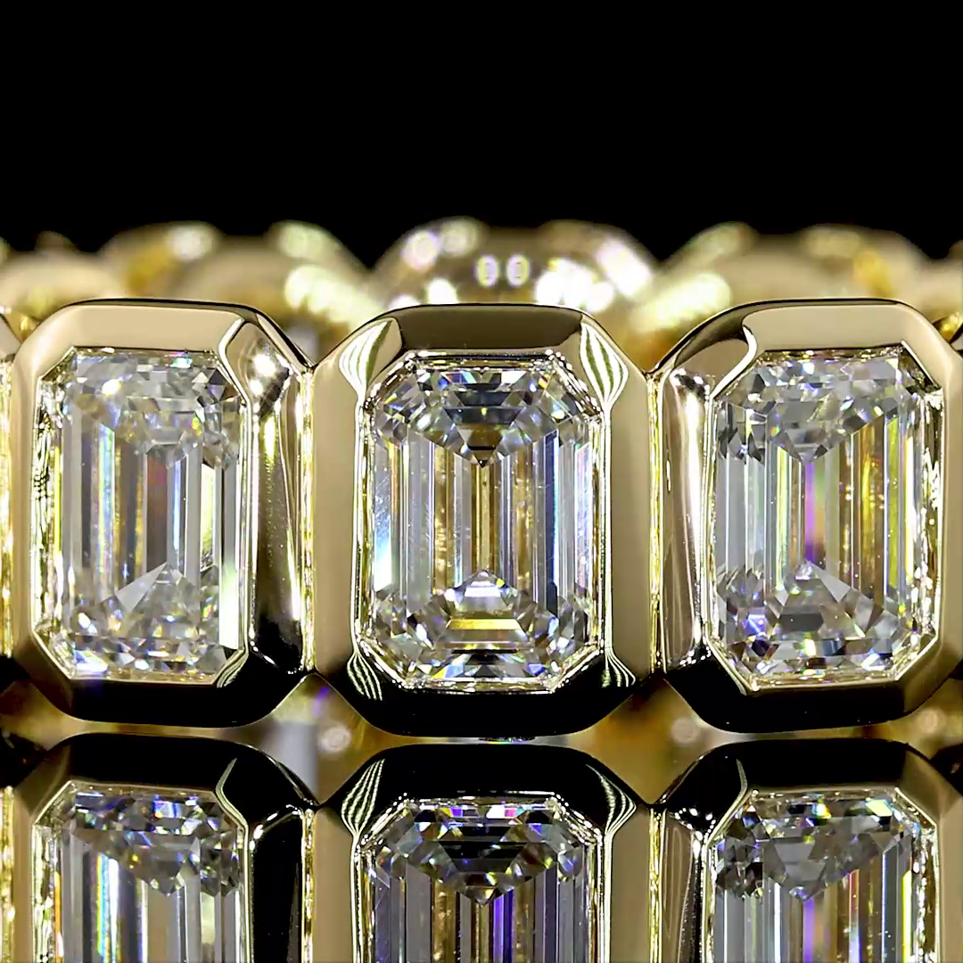 4.18 CTTW Emerald Lab Diamond Full Eternity Sz. 6.5 14k Yellow Gold E Color and VS Clarity jewelry-spot-usa