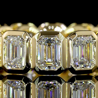 4.18 CTTW Emerald Lab Diamond Full Eternity Sz. 6.5 14k Yellow Gold E Color and VS Clarity jewelry-spot-usa