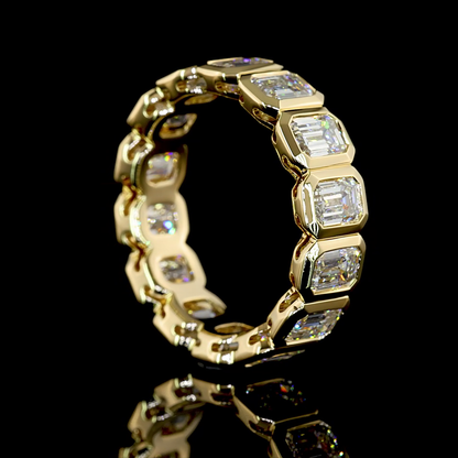 4.18 CTTW Emerald Lab Diamond Full Eternity Sz. 6.5 14k Yellow Gold E Color and VS Clarity jewelry-spot-usa