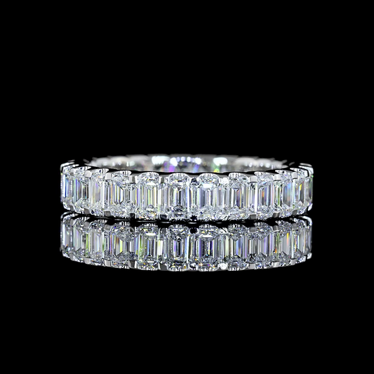 2.62 CTTW Emerald Lab Diamond Full Eternity Sz. 5.75 14k White Gold E Color and VS Clarity jewelry-spot-usa