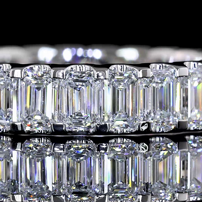 2.62 CTTW Emerald Lab Diamond Full Eternity Sz. 5.75 14k White Gold E Color and VS Clarity jewelry-spot-usa
