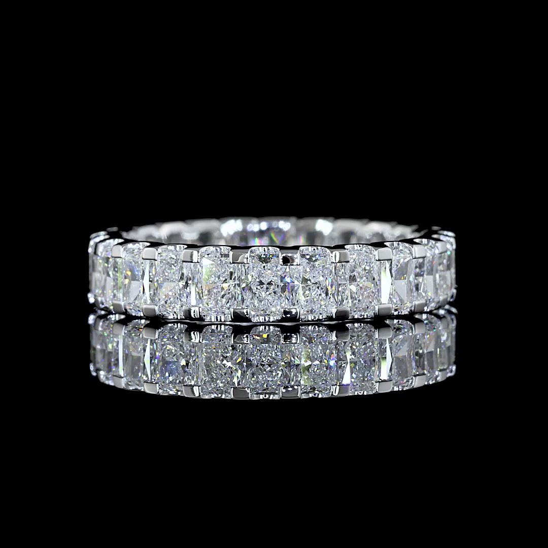 2.65 CTTW Radiant Lab Diamond Full Eternity Sz. 5.5 14k White Gold (E Color and VS Clarity)