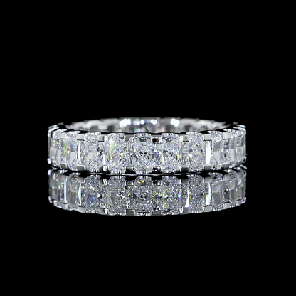 2.65 CTTW Radiant Lab Diamond Full Eternity Sz. 5.5 14k White Gold (E Color and VS Clarity)